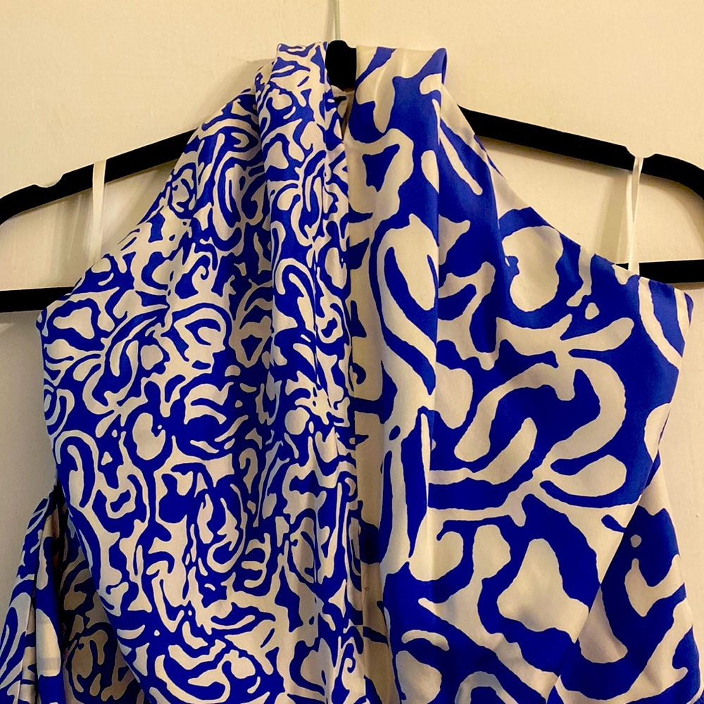 Tanya Taylor Blue and White Jumpsuit